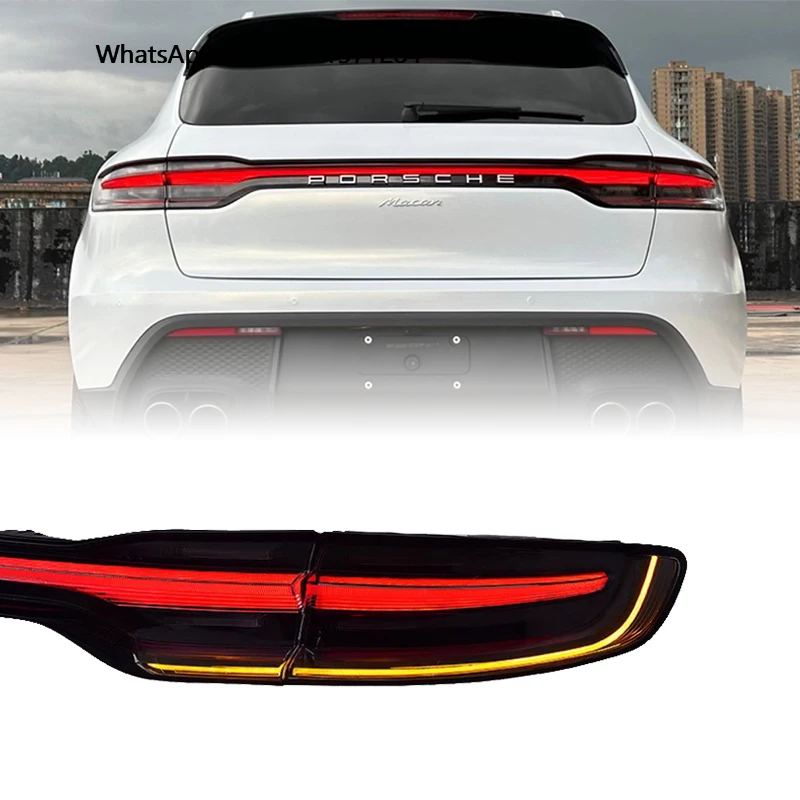 For Porsche Macan Taillights 2014 2015 2016 2017 Back Brake Rear Light Upgraded Through Type LED Taillights Assembly