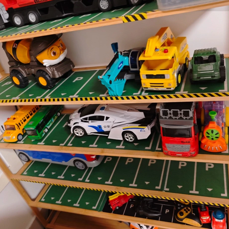 شريط ورقي قابل للإزالة من الرسوم المتحركة DIY: الطريق السريع لمسار السكك الحديدية، منحنى قطار السيارة ملصق ذاتي اللصق للحرف اليدوية