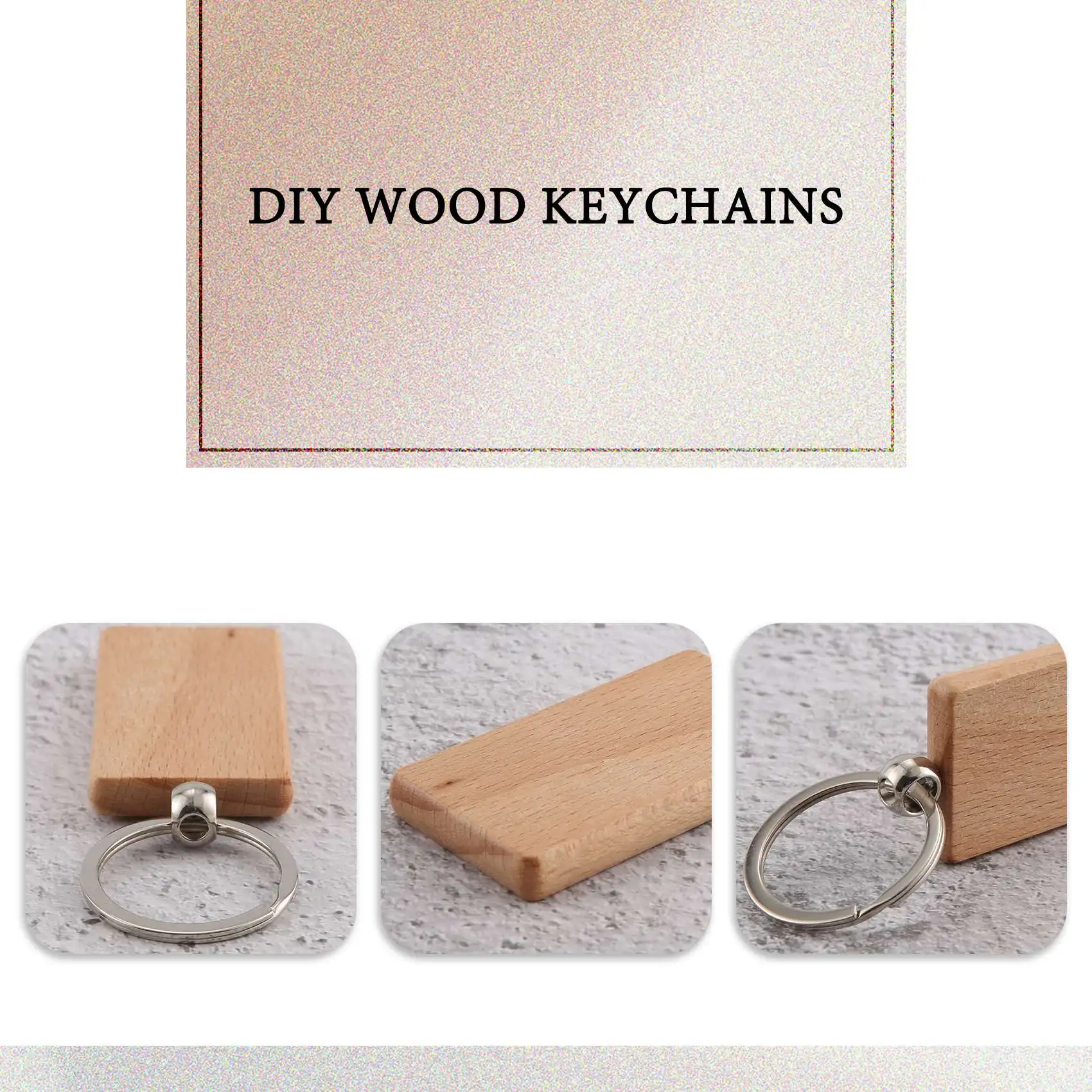 

SR-100 Blank Wooden Keychain Rectangular Engraving Key ID Can Be Engraved DIY