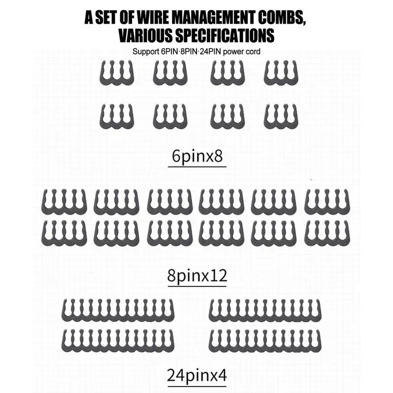 Organizing Kit Computer Cable Management Comb Fits Cable Manager PC Power Cables PSU Extension Clip Power Cables Wiring