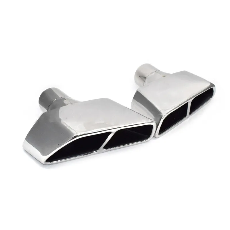 Car Exhaust System Muffler Tips Silver/Black For BMW 5 Series 525li 530 G30 G38 Dual Exhaust Pipe 304 Stainless Steel