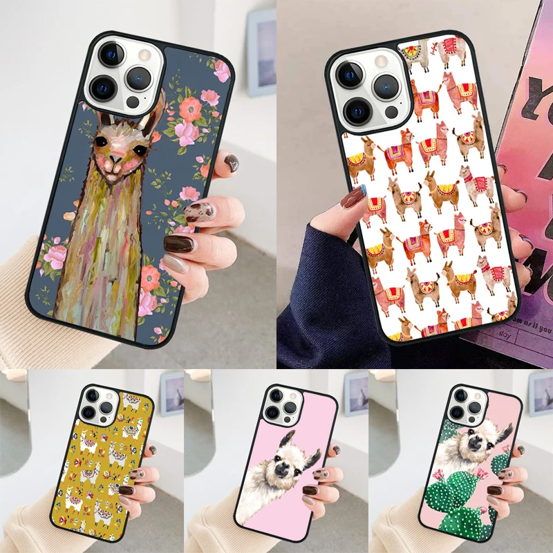 Lama Llama Alpaca phone case Cover For iPhone 14 15 16 Pro Max SE 2020 coque For apple 11 12 13 Pro Max Mini 7 8 Plus