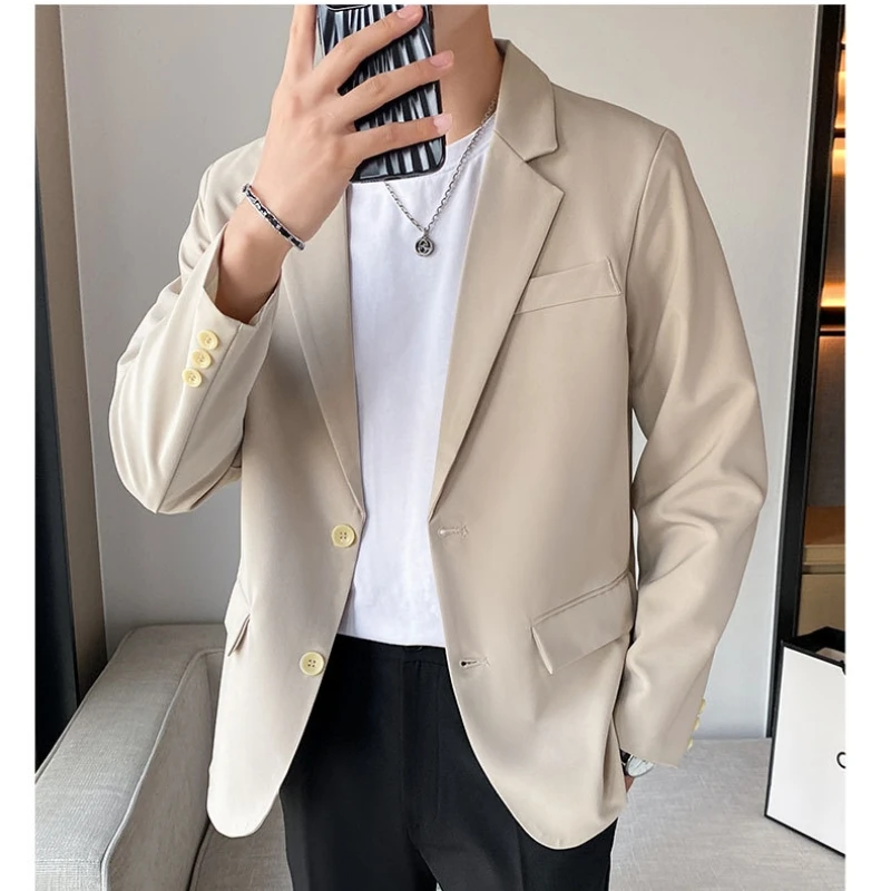 Versatile Autumn Winter Men\'s Solid Casual Loose Pockets Jacket Button Coat Boy Casual Pocket Business