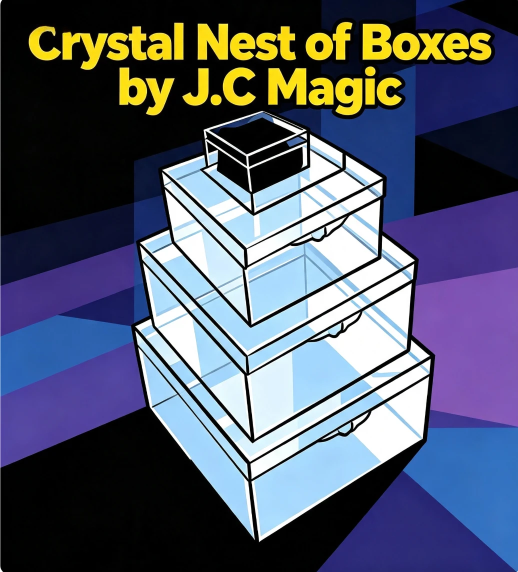 クリスタルネスト・オブ・ボックス-by-jc-magic-プロフェッショナル・クローズアップ・コイン・マジック・トリック-アクリルボックス特殊メカニズム-コイン・バニッシュ・エスケープ