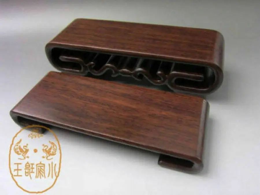 Exquisite Chinese natural wenge wood carving handicraft base display shelf