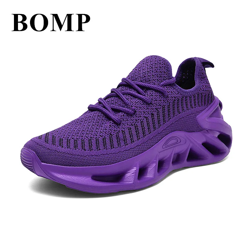 

Fashion Purple Running Shoes Unisex Breathable Knit Socks Shoes Woman Sports Shoes Cushion Light Blade Sneakers Man zapatillas