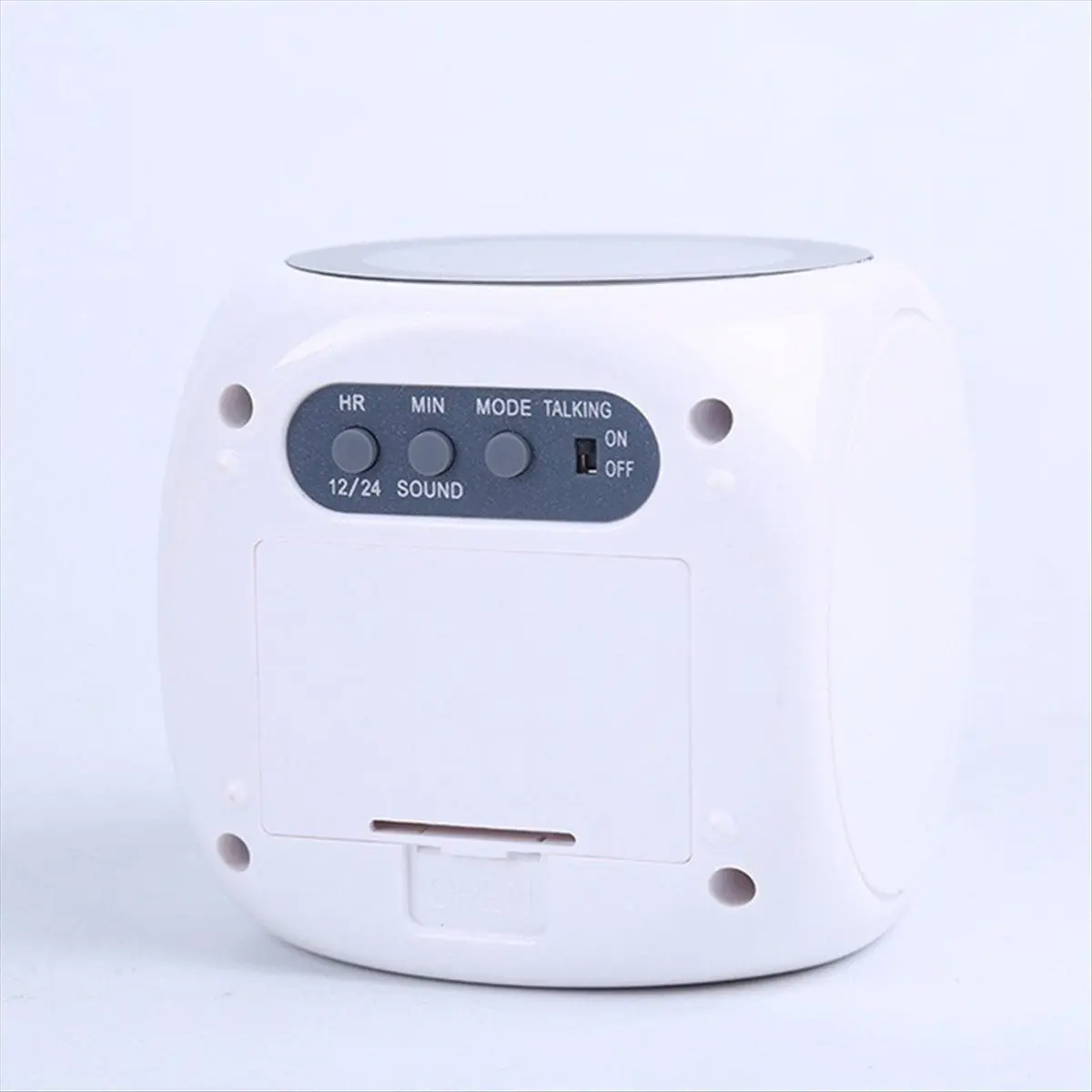 ABLG Projection Alarm Clock Ceiling Display Snooze Desk Table Clock Voice Multifunction Digital Projection Clock White