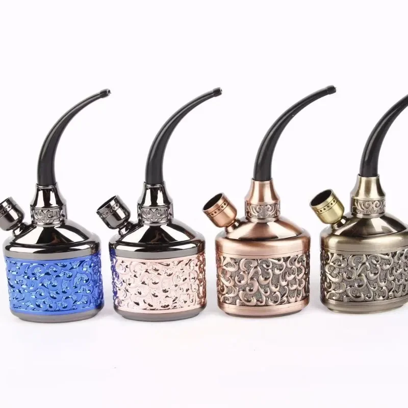 Popular Bottle Water Pipe Portable Mini Hookah Shisha Tobacco Smoking Pipes Accessories Gift of Health Metal Tube Filter