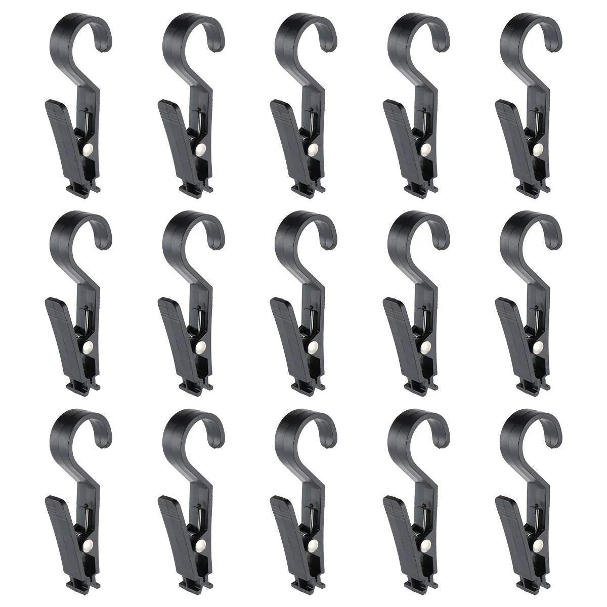 

15pcs Black ABS Cloth Sample Clips for Hanging Towels Clothes Quilts Strong Non Slip No Crack Burrs Resistance