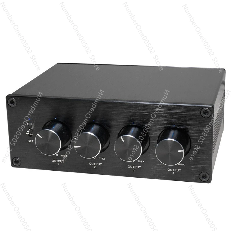 Headphone Amplifier Splitter 1 Input 4 Output 4 Channel Stereo Audio Distribution Box for Sharing​