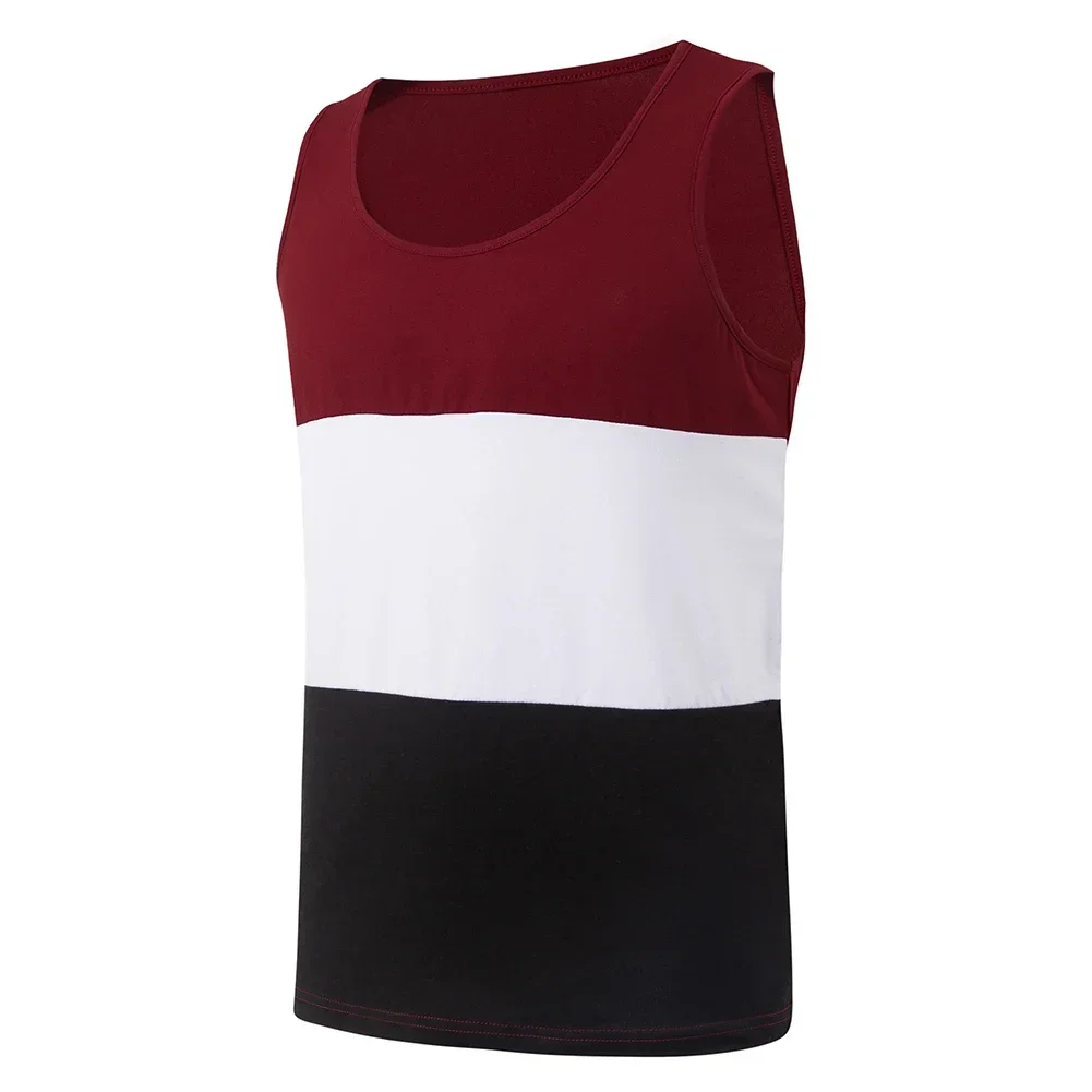 Men\'s Sleeveless Undershirt Colorblocking Fashion Undershirt Street Fashion Men\'s Undershirt Men\'s Sports Sleeveless T-shirt