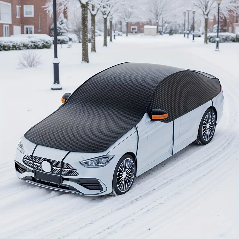 Car Windshield Snow Cover Snowproof UV-Protective Extended Hood Coverice-Proof Protection For Whole Body Of Car Snow Removal