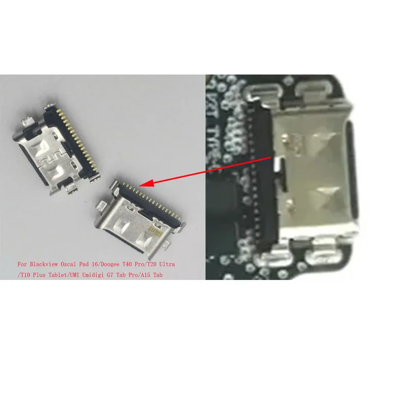 2-50Pcs Charging Connector Usb Charger Plug For Blackview Oscal Pad 16 Doogee T40 Pro T20 Ultra T10 Plus UMI Umidigi G7 A15 Tab