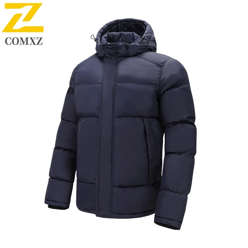 COMXZ Giacca imbottita da uomo con cappuccio Avventura all'aria aperta Parka caldo addensato Cappotto imbottito invernale leggero resistente al freddo da viaggio
