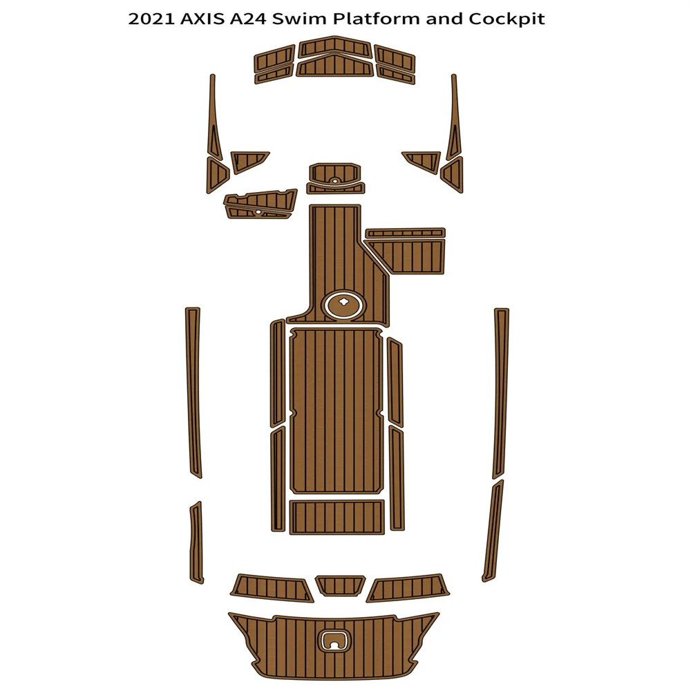 

2021 AXIS A24 Swim Platform Cockpit Pad Boat EVA Foam Faux Teak Deck Floor Mat