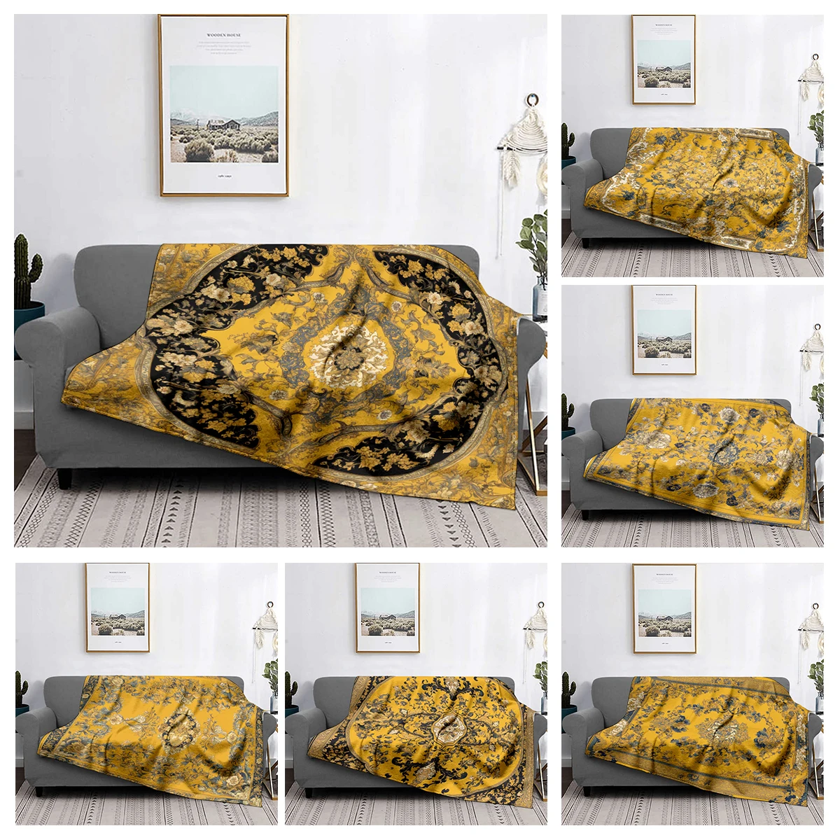 

Home decoration plush Throw Sofa blanket Bedspread on the bed fluffy soft blankets decor Plaid Modern Persia boho Blankets