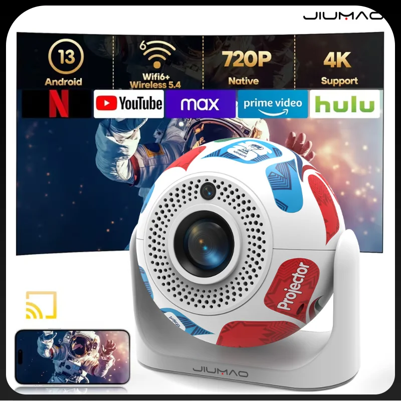 

2026 Word Cup Football 4K HD Video projector Android13.0 Portable Mini home theater Projectors Electric Auto-Focus wifi6 and BT