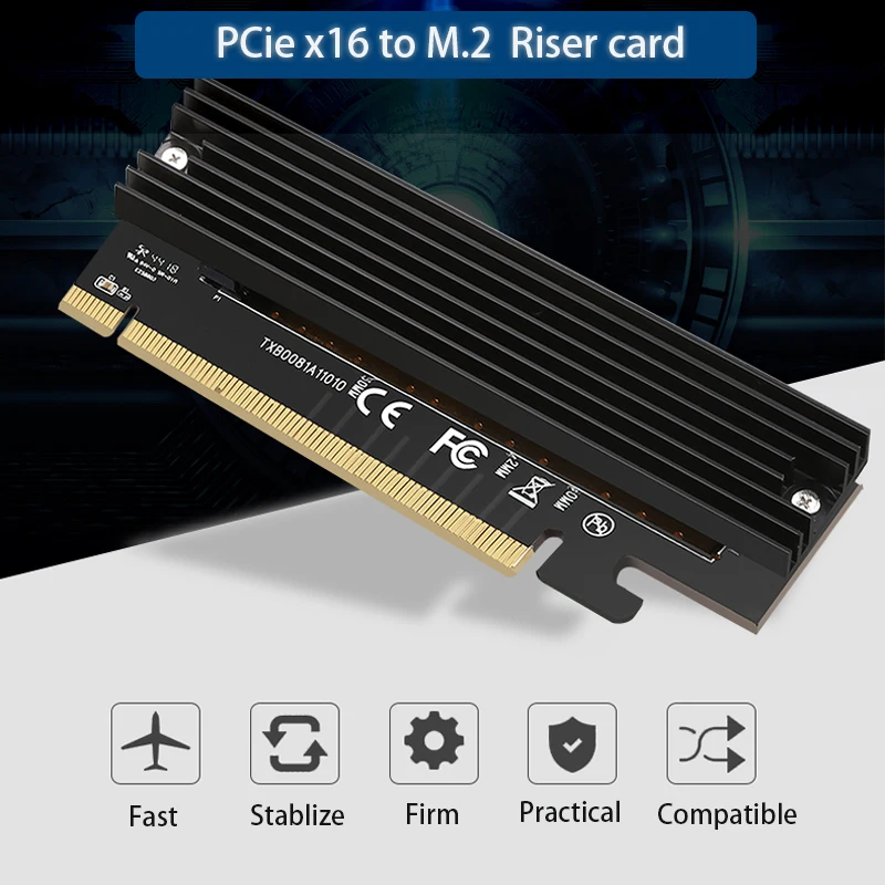 

Плата расширения PCIe преобразователь для настольного ПК M.2 в PCIE X16 поддерживает игры Windows/MAC/Linux PCI-E переходник адаптер для ПК Аксессуары