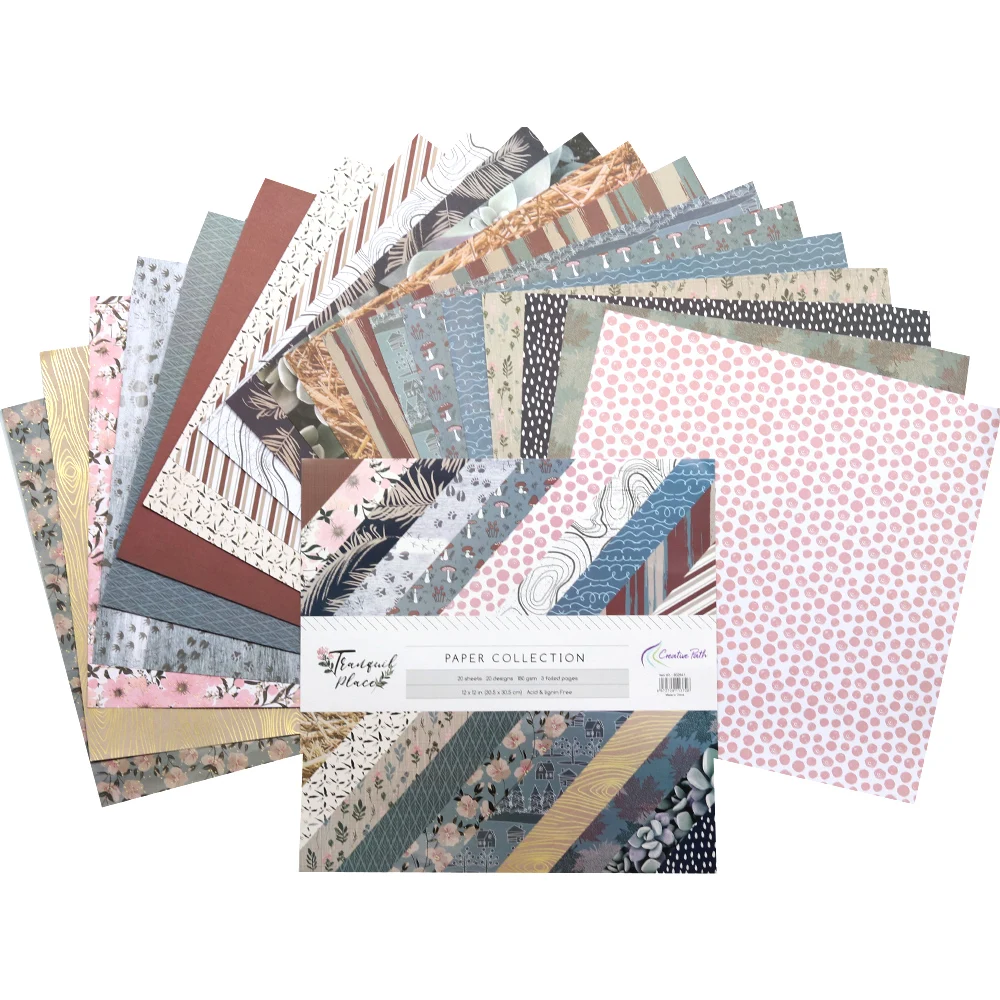 Creative Path 12x12 Zoll Scrapbooking-Papier mit fallenden Blättern, Blumen, Pilzen, dekorative Journaling-Hintergrundpapiere zum Basteln – Detail 1