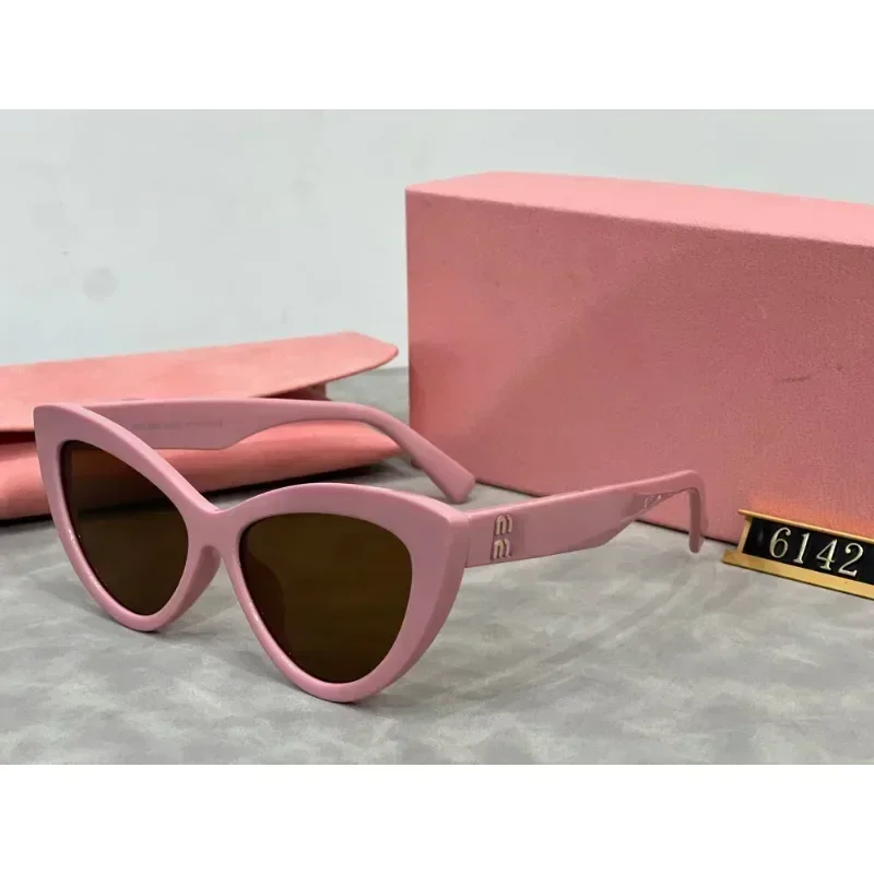 2024 Sexy Women MIU Style New High Quality Oval Metal Frame Sunglasses Luxury Brand Design Outdoor Leisure Fashion Sunglasses