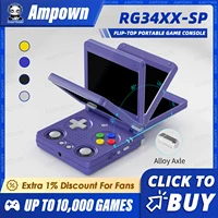 Anbernic-consola de juegos portátil RG34XXSP con tapa, pantalla IPS de 3,4 pulgadas, salida de TV, sistema Linux, cubierta con tapa magnética, reproductor de vídeo, regalos