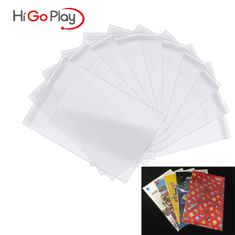 100/300pcs Packing Resealable Bag Game Case OPP Plastic Bags Instruction Booklet Sleeves for Wii WIIU Manual Clear Self-adhesive