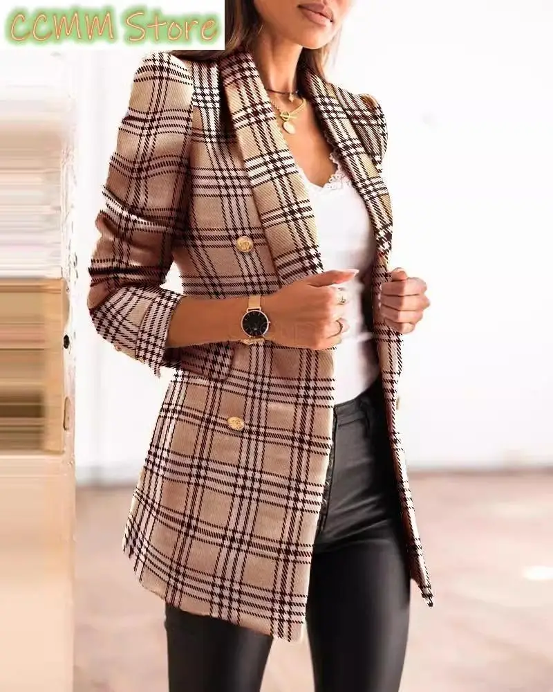 Women Blazer for Office High Quality Women Suit Tops Colorful Washable Casual Slim Women Blazer Double-breasted Overcoat