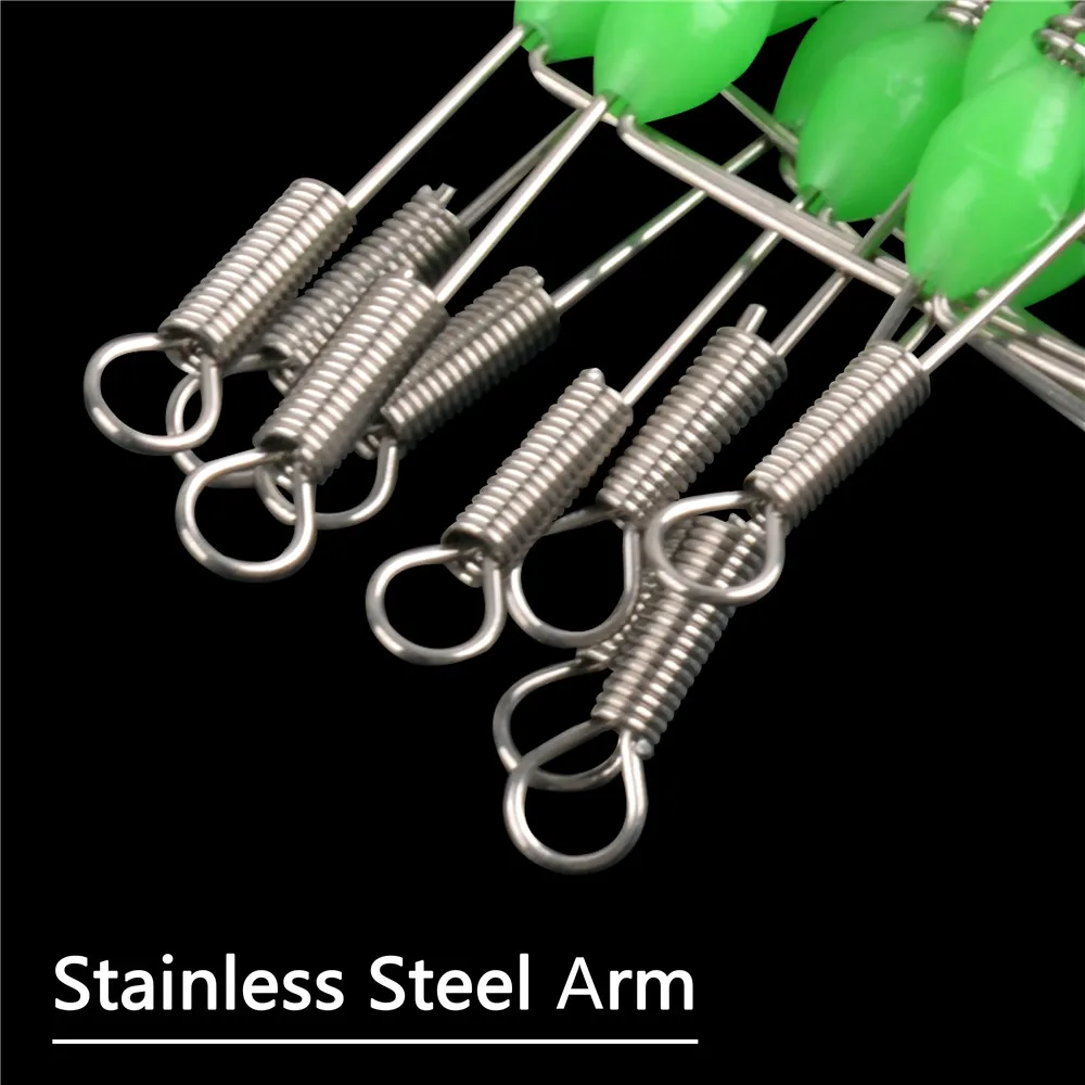 10PCS Fishing leader Line with Fluorescent beads Balance 3 Way Steel wire Leader Cross Line Jig Surf fishing rig Saltwater Tool