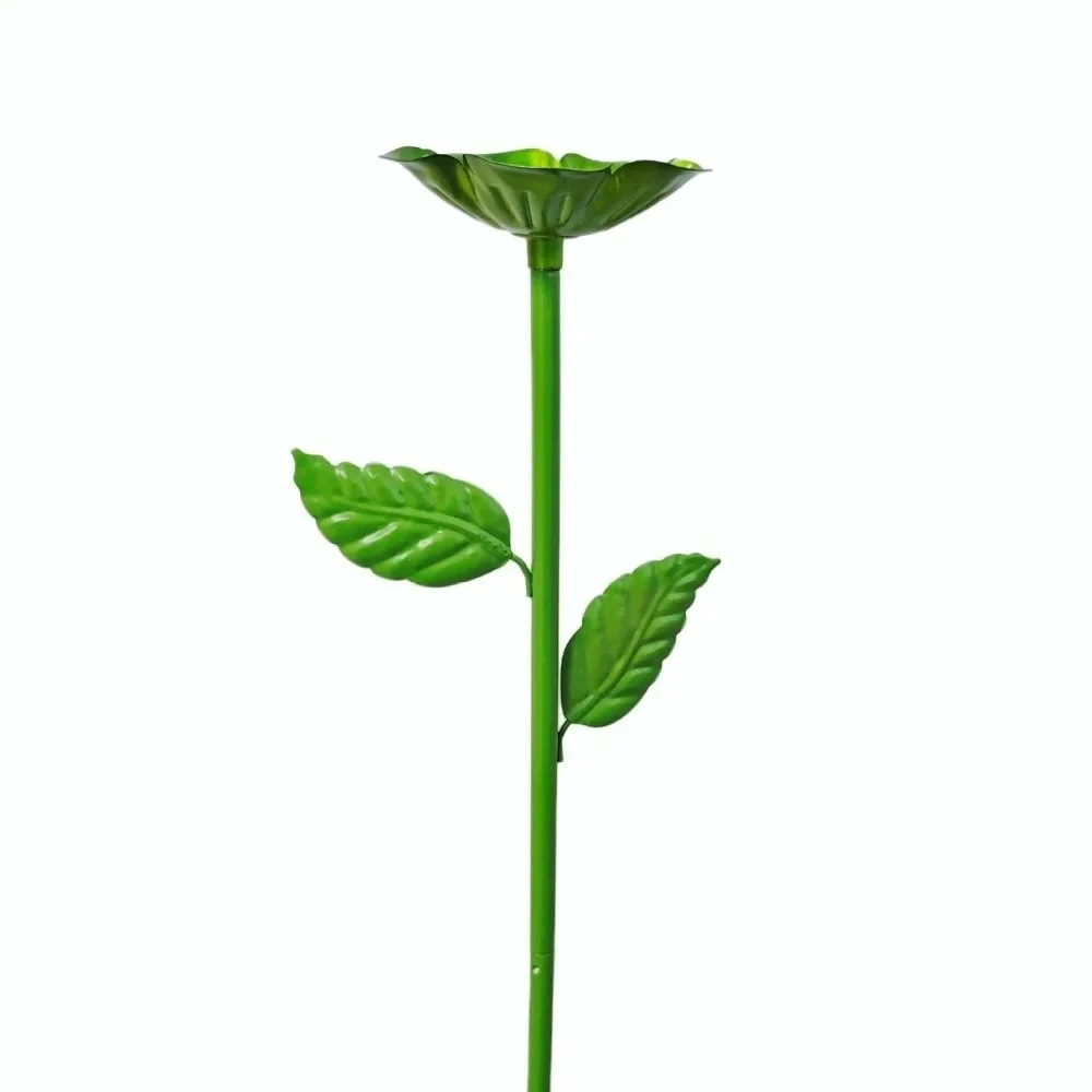 Durable Outdoor Bee Water Feeder Flower Design Iron Insect Drinking Cup Garden Stake Bee Butterfly Water Dispenser Lawn