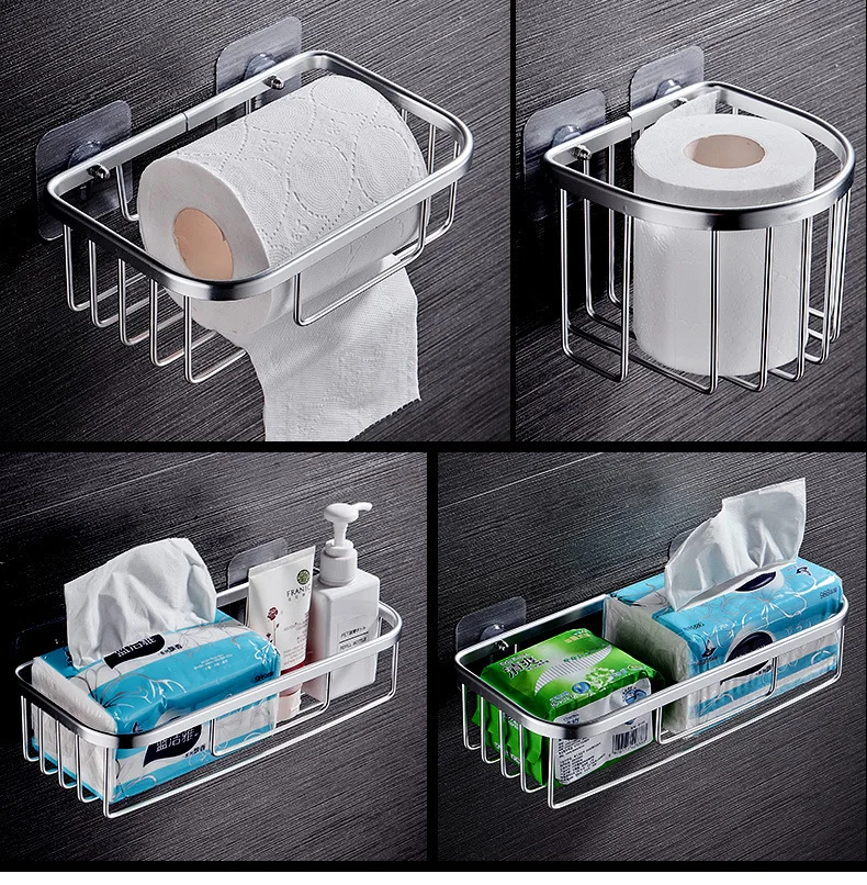 

Hollow out storage wall hanging basket, paper drum, paper drawer, wall hanging tissue storage box, bathroom supplies wall shelf