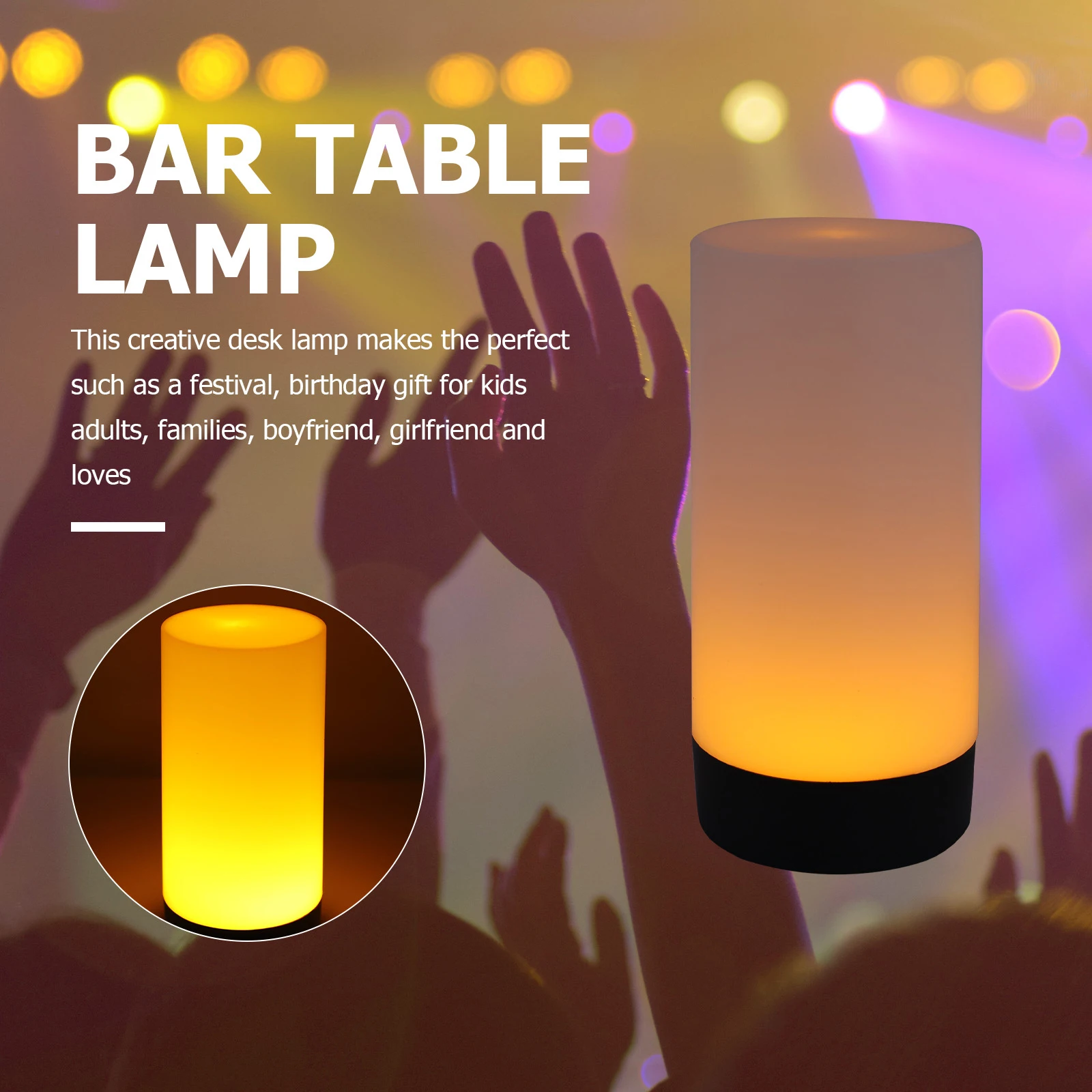 Rechargeable Lamp Cylindrical Bar Desk Light Night Room Small Night Lights LED Lighting Decorative