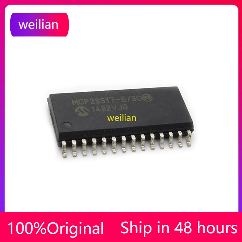 1-100 PCS MCP23S17-E/SO SMD SOP-28 MCP23S17 16-bit I/O Expander Chip Brand New Original In Stock