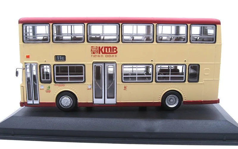 Diecast 1:76 Scale Tiny City Hong Kong Double-decker Bus 11C KMB Alloy Car Model Collectible Toy Gift Souvenir Display Ornament