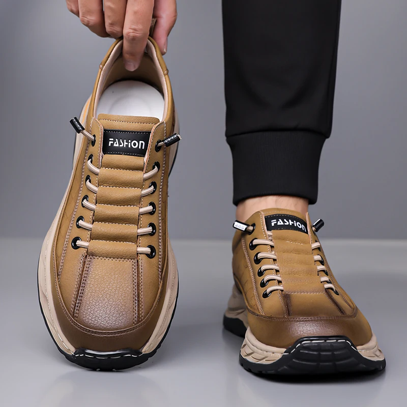 

Новая дышащая мужская рабочая обувь 2025 года, противоскользящая и износостойкая повседневная спортивная обувь, модная обувь на толстой подошве