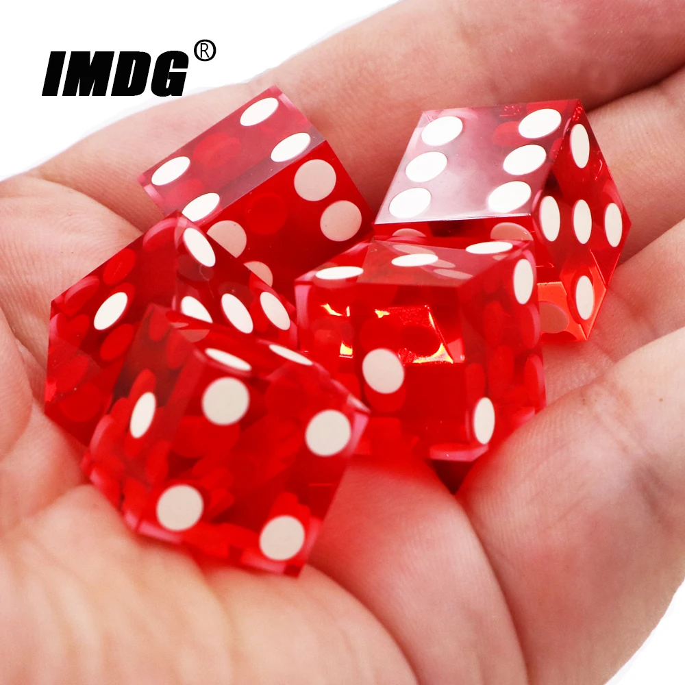 5pcs/pack High-grade Precise Dice Right Angle Transparent Resin Red Dice High Quality Boutique Game Dice