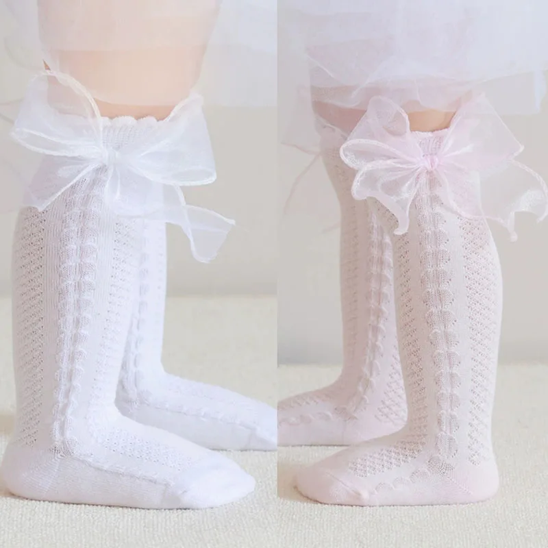 

New Baby Princess Socks 1-2Year Autumn Bowknot Stocking Toddler Non-Slip Socks Cotton Knitted Socks Infant Baby Girl Accessories