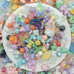 50g Bright Color Mixed Acrylic Beads Multi-Color DIY Handmade Jewelry Accessories Beads for Bracelets Necklaces