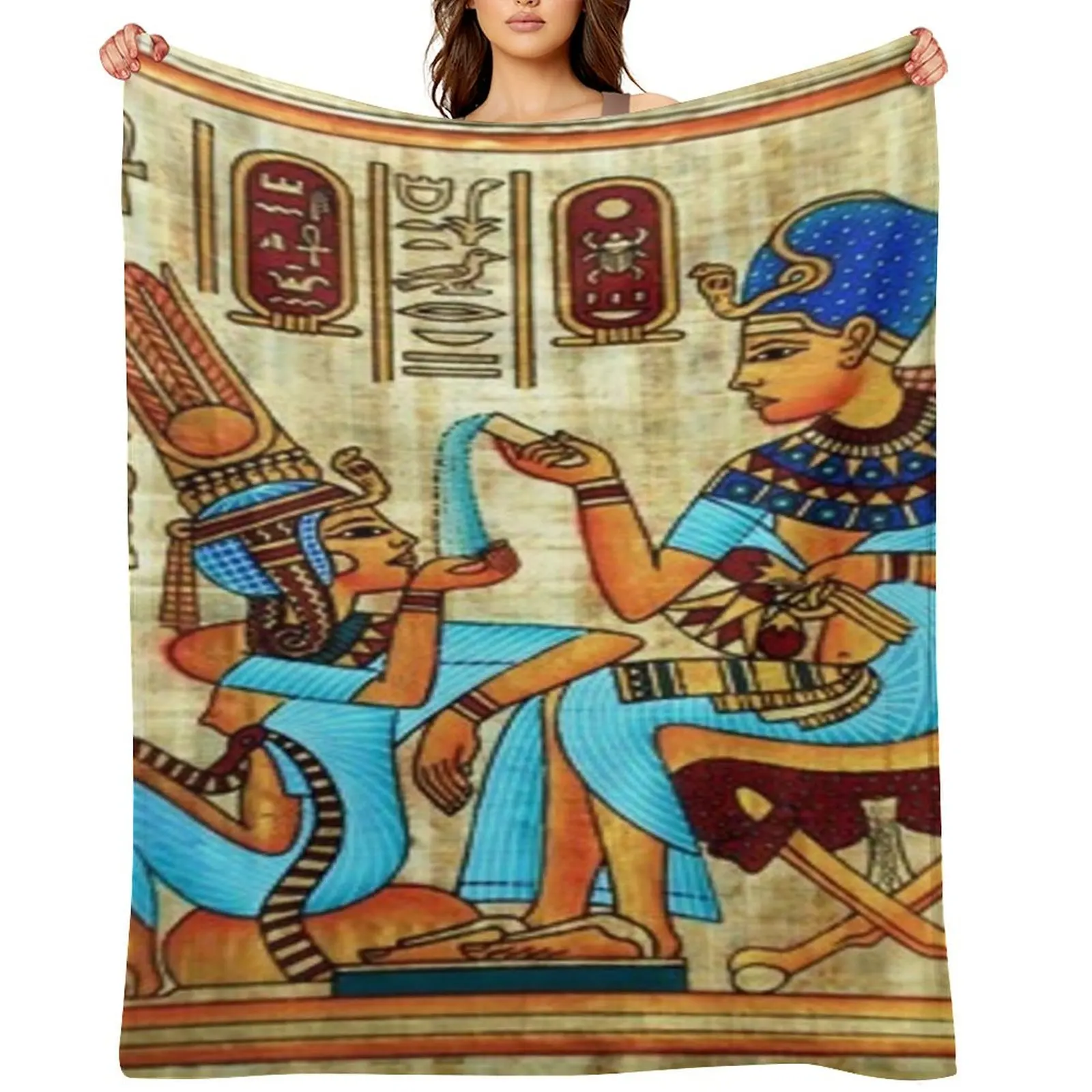 King Tut perfumando a su esposa manta decorativa playa mantas de picnic para niños