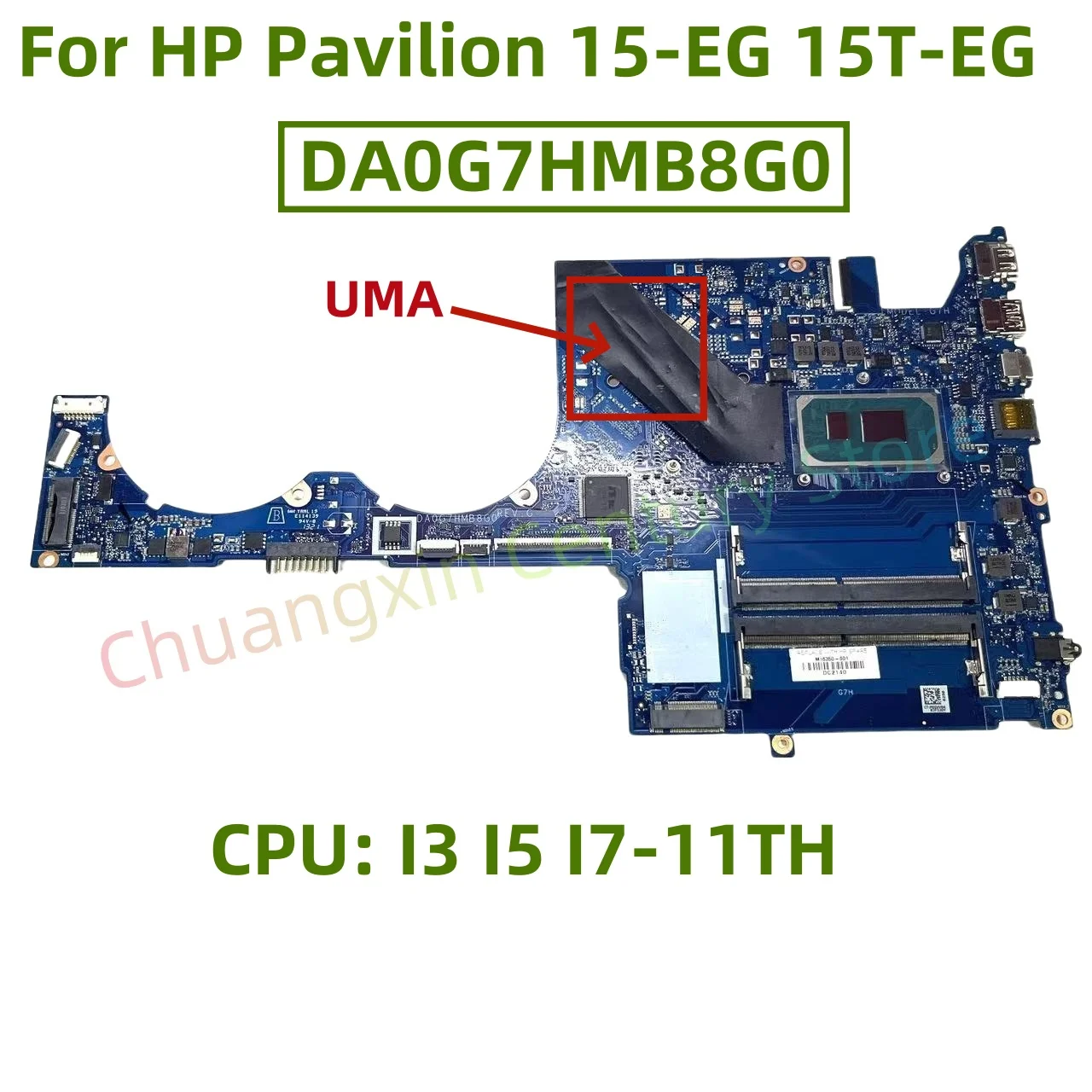 DA0G7HMB8G0 motherboard for HP Pavilion 15-EG 15T-EG laptop with CPU: I3 I5 I7-11TH UMA 100% test ok shipment