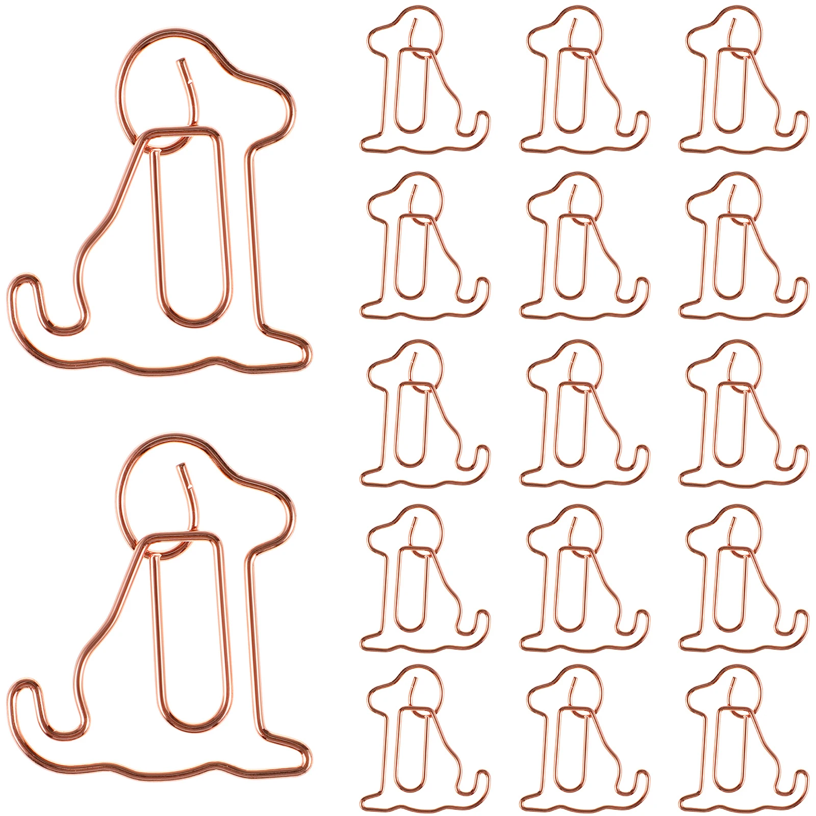 

25 pcs Metal Dog Shaped Paper Clips Cute Puppy Bookmarks for Office School Supplies Organizing Files Photos Notes