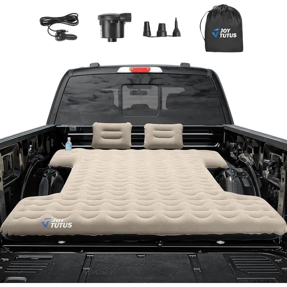 

Усовершенствованный легкий надувной матрас для кузова грузовика, толстый надувной матрас для грузовиков с кузовом 6.4-6.7 футов, со встроенным подстаканником и 2 подушками