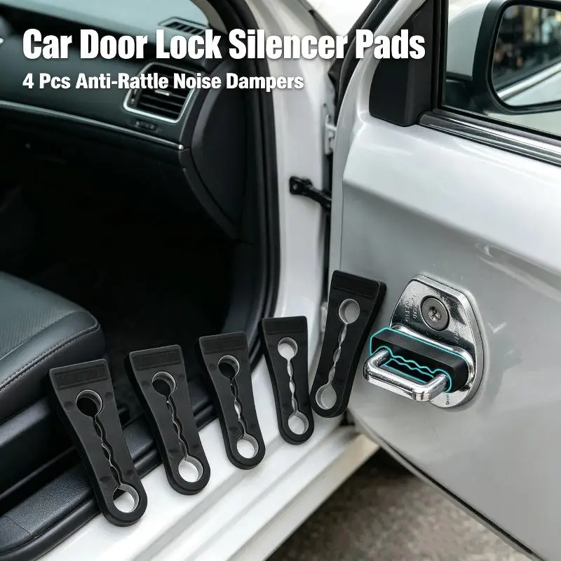 4Pcs Universal Car Door Lock Damper Buffer Shock Absorption Noise Reduction Fit Most Car Models 2004-2024