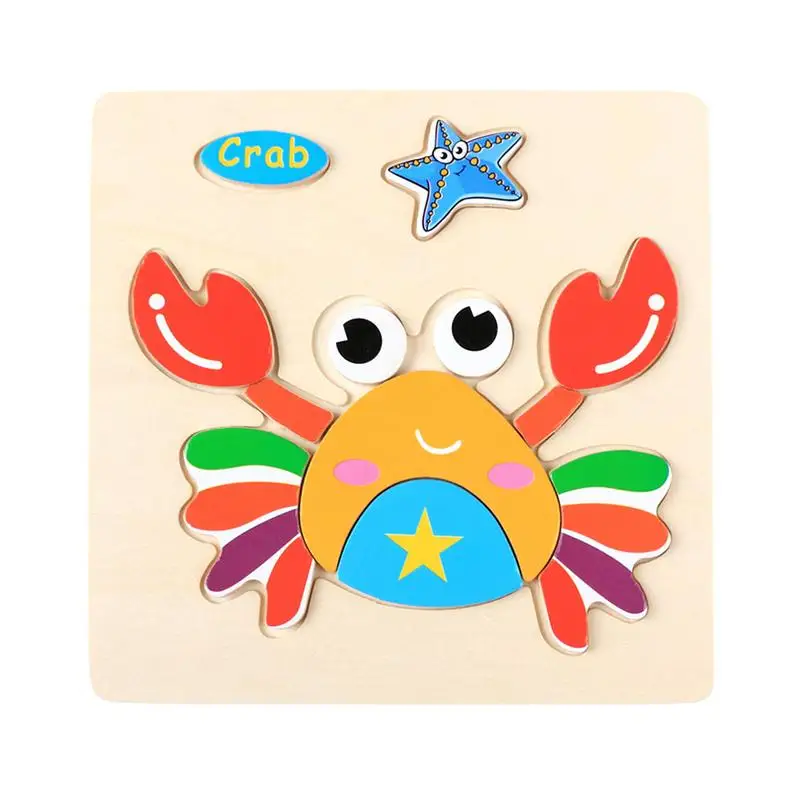 Wooden Animal Puzzle Colorful Lovely Animal Puzzle Wood Jigsaw Fun Puzzle Games Learning Toys For Preschool Boys Girls