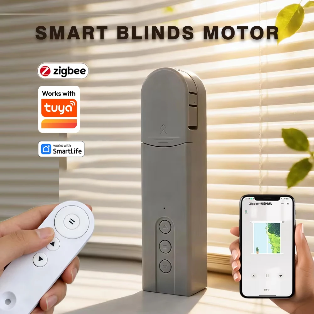ZigBee Smart Motorized Roller Blinds/Shades Drive Motor WIFI Curtain Works with tuya APP Alexa Google Home Voice Control