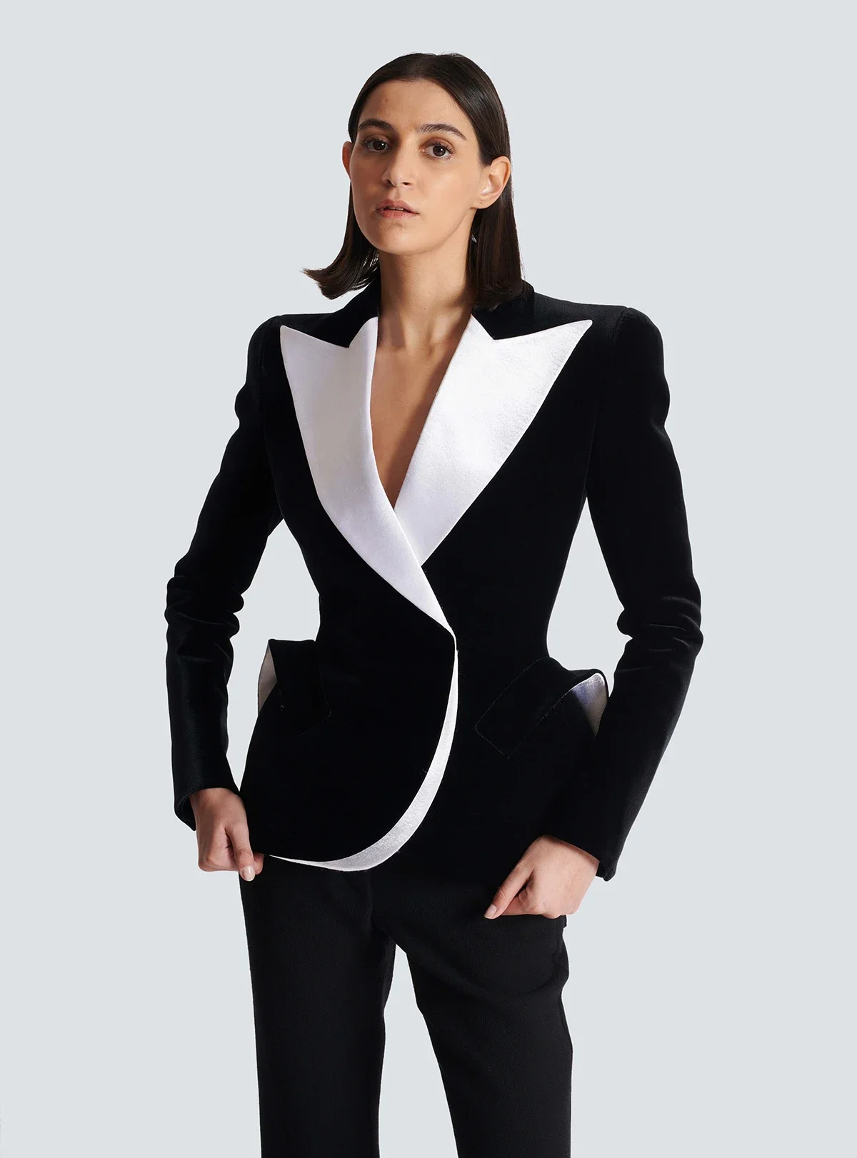 New Black White Color Matching Women Pants Suits Slim Fit Girls Blazer Sets 2 Pieces Custom Made Party Prom Wedding Wear