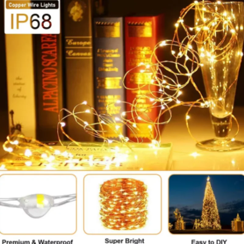 0.5M LED String Lights USB/Battery Powered Copper Wire Fairy Lights Garland for Party Wedding Christmas Lights Decor