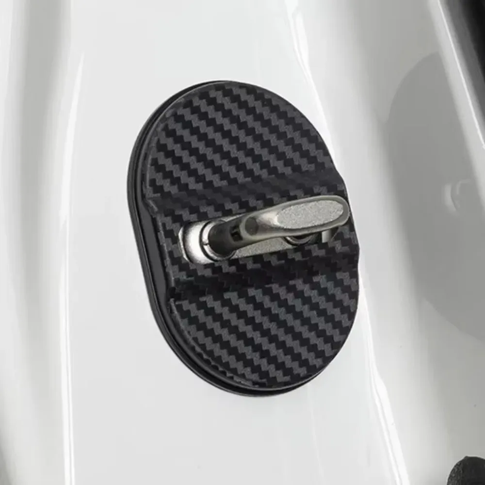 4 Pcs Universal Car Door Lock Protective Cover Plastic Self-adhesive Car Decorative Accessories Car Door Lock Anti Rust Sleeve