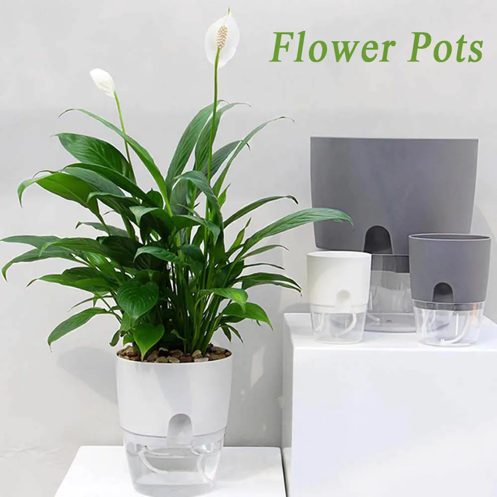 Purifying air Garden Garden Supplies Succulents Green Dill Decoration Auto Irrigate Flower Pots Plant Pot Home Decor Planters