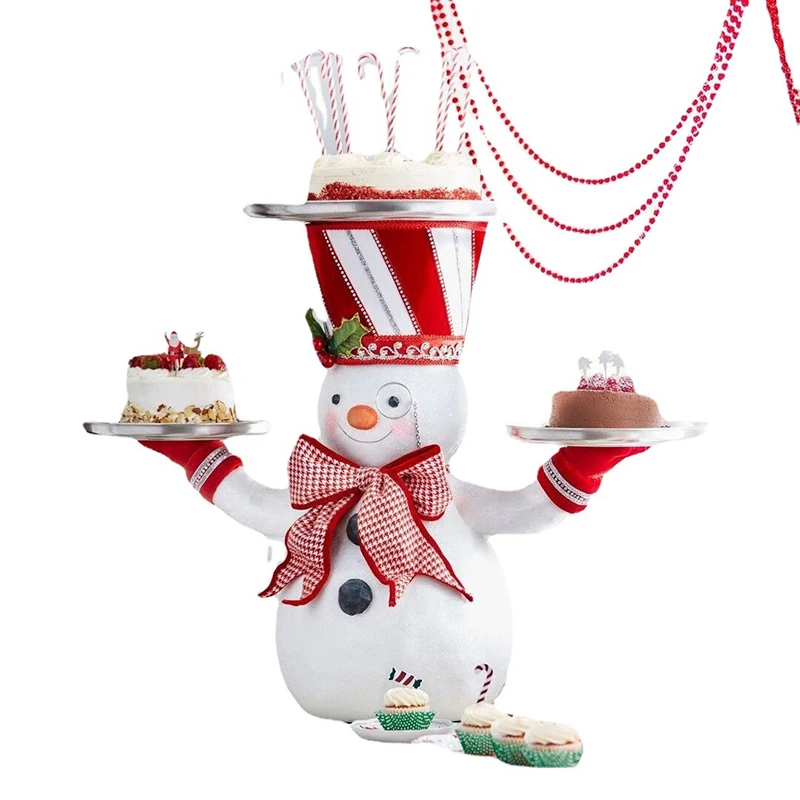 New Christmas Decorations Santa Claus Tray Snowman Snack Rack Resin Crafts 1PC