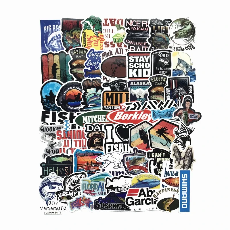 10/30/50PCS adesivi per appassionati di pesca all\'aperto per Laptop Skateboard bagagli Car Styling Bike Doodle decalcomanie Cool Stickers